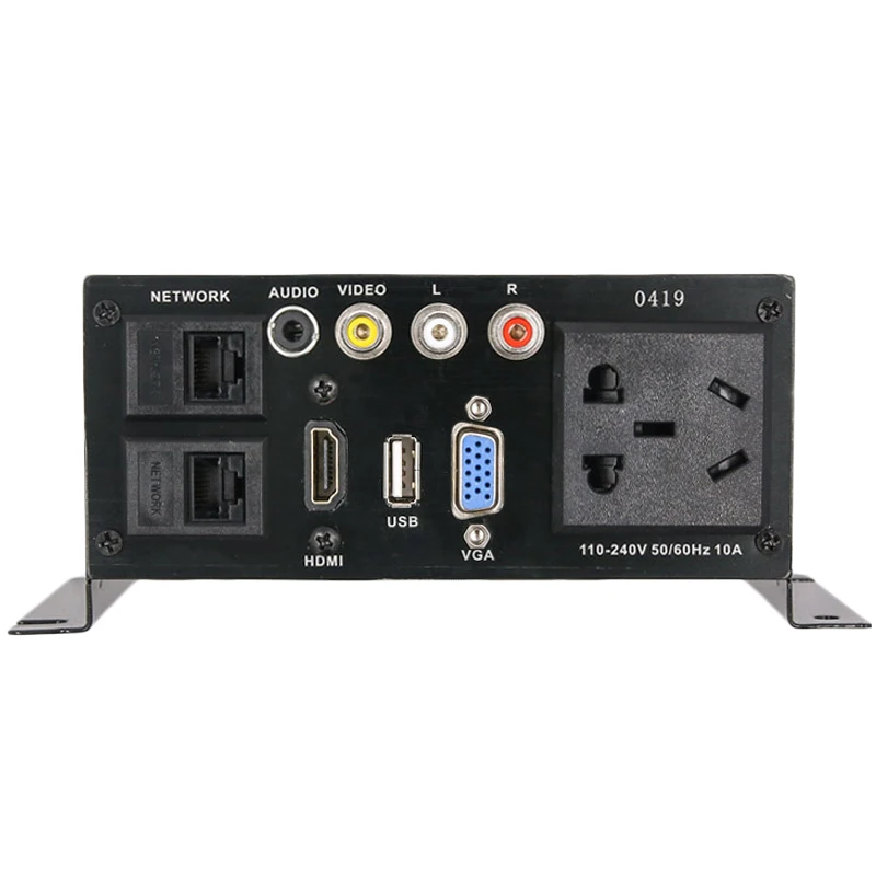 

Мультимедийная настольная розетка из цинкового сплава с разъемом HDMI-совместимым USB 3,5 мм Аудио Видео AV 2 сетевых порта подключения