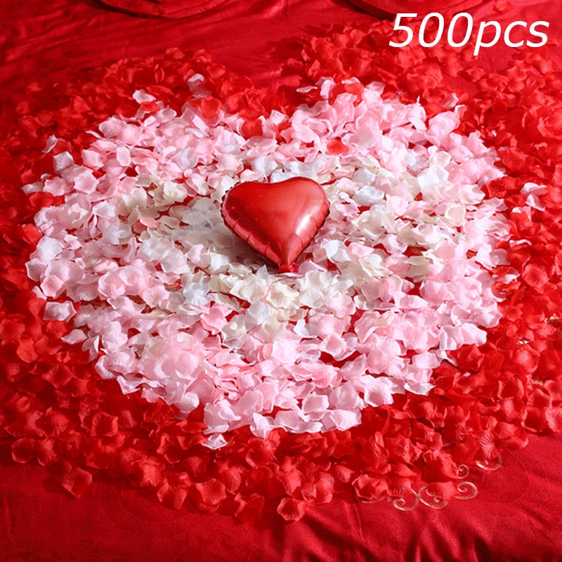 500 шт. 4 5*4 5 см лепестки роз из шелка искусственные Розовый и красный цвет красное