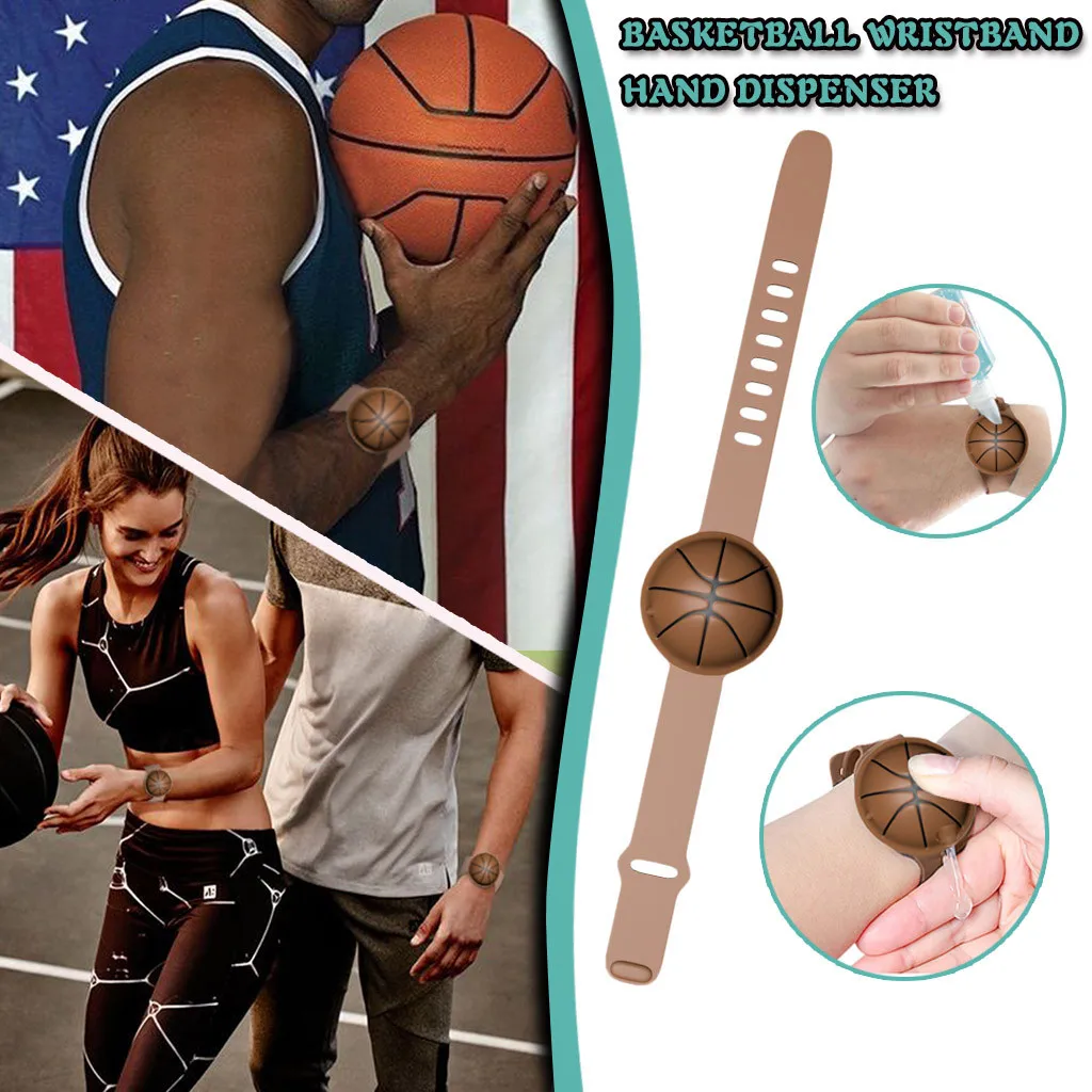 

1/3/5PCAdult Kid Basketball Silicone Hand Sanitizer Hand Washing Gel Alcohol Divided Bracelet Wrist Band + Divided Bottle New