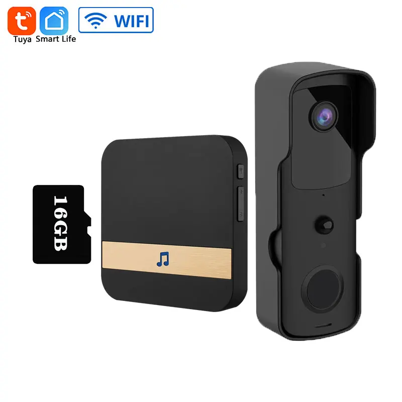 touch screen intercom 1080P WiFi Tuya Smart Video Doorbell IP54 Waterproof Camera Video Intercom Doorbell Two-Way Audio Works With Alexa Google Home video door phone Door Intercom Systems