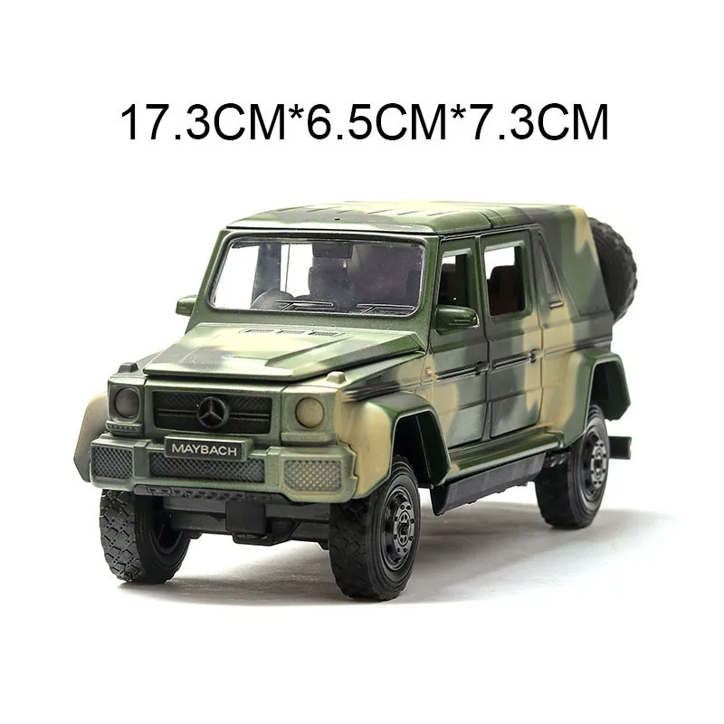 1/32 Состаренный Maybach G650 литая под давлением модель автомобиля из металлического сплава Высокая симуляция автомобилей огни Игрушки транспортные средства для детей Подарки для детей - Цвет: Camouflage