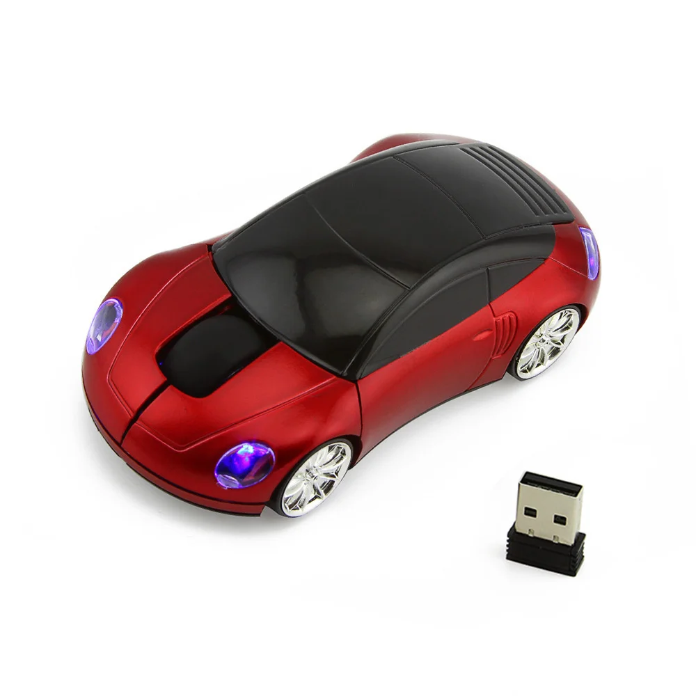 Wireless Mouse 2.4GHZ New Design Car Shape Optical Mause 1600DPI  With LED Light Mini Mice For PC Computer Laptop Notebook