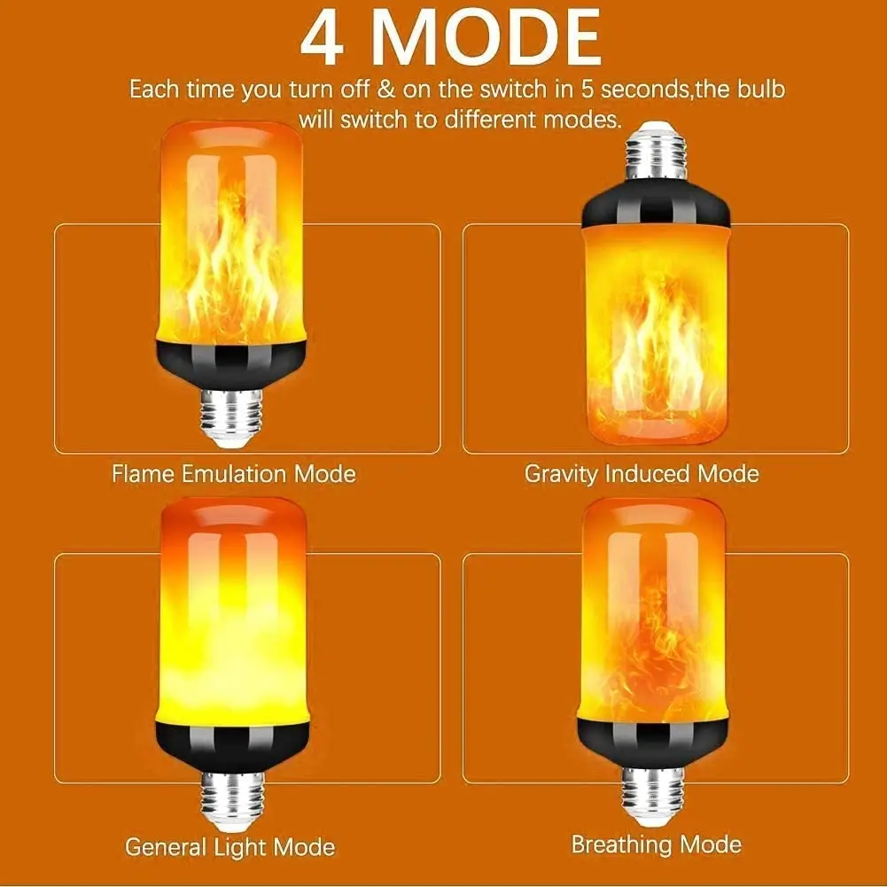 E27 LED Flame Bulb Fire E26 B22 lamp Corn Bulb Flickering LED Light Dynamic Flame Effect 5W 85V-265V for Home Lighting