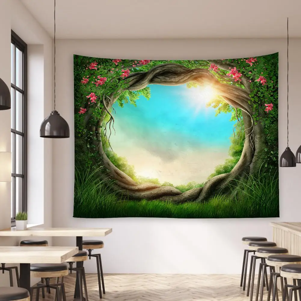 

Forest Decoration Tapestry Wall Hanging Decor Wall Cloth Tapestries Psychedelic Hippie Tapestry Forest Wall Carpet 1.20