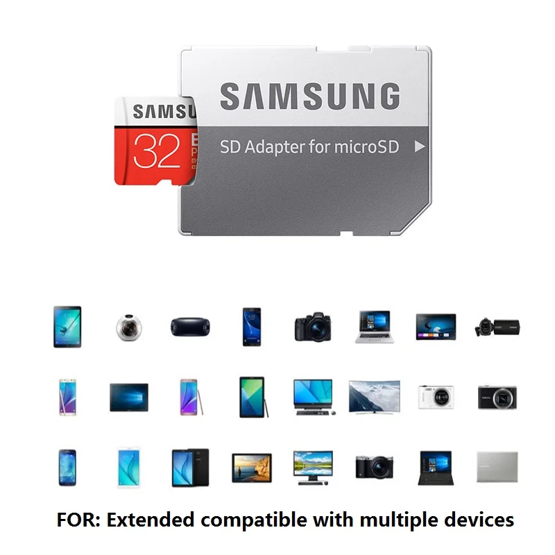 Карта памяти SAMSUNG EVO Plus 8 ГБ/32 ГБ/SDHC 64 ГБ/128 ГБ/256 ГБ/SDXC Micro SD TF карта класс 10 C10 UHS 1 100%