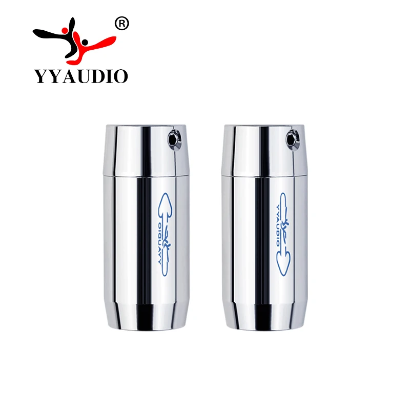 YYAUDIO-DIY HIFI 순수 알루미늄 실버 솔리드 스틸 스피커, 비디오 오디오 케이블 와이어 바지 부츠 동축 y 스플리터, 4 개