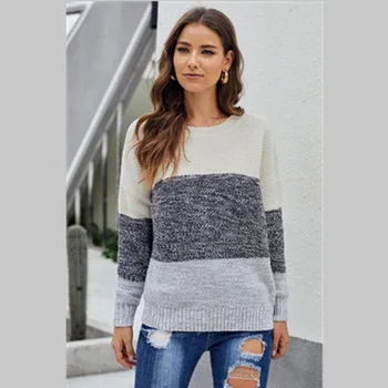 

Autumn & Winter Women Knitting Sweater Pullover Standard Female Clothes Office Lady Streetwear Long Jumpers Black
