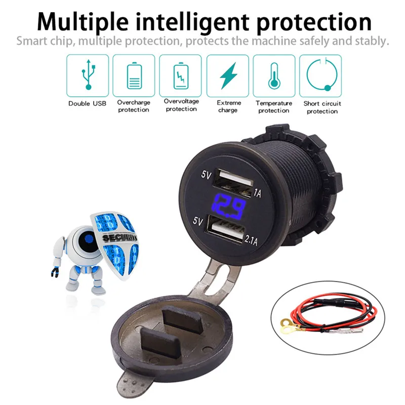 12V двойная USB розетка для автомобильного прикуривателя Разветвитель зарядное устройство адаптер питания розетка