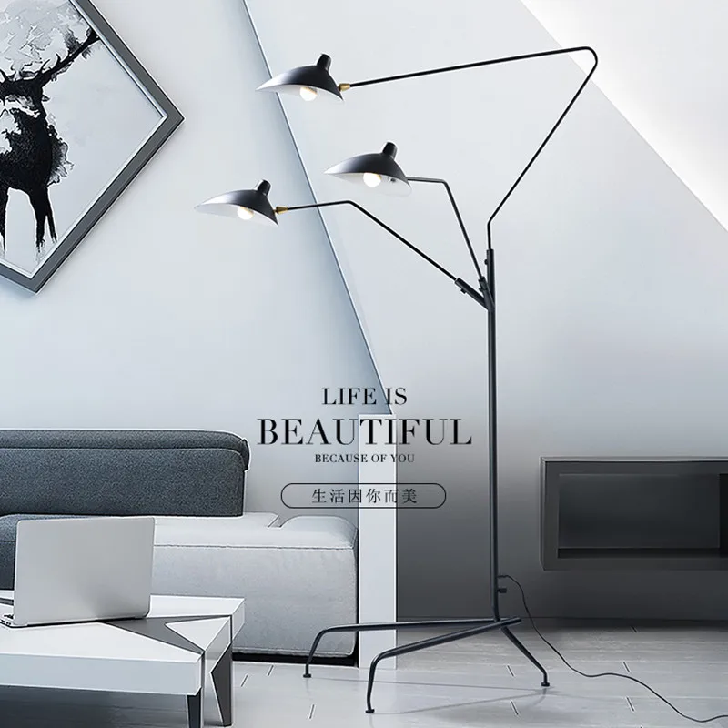 

Designer Adjustable Arm Stand Floor Lamp Japanese Ceiling light Loft Industrial Study Living Room Bedroom Decor Indoor Lighting
