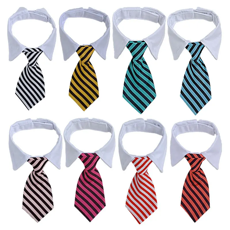 

16 Styles Dog Tie Adjustable Striped Tie for Small Medium Dog Pet Cat Bib Scarf Saliva Towel Puppy & Kitten Bow Tie Pet Supplies