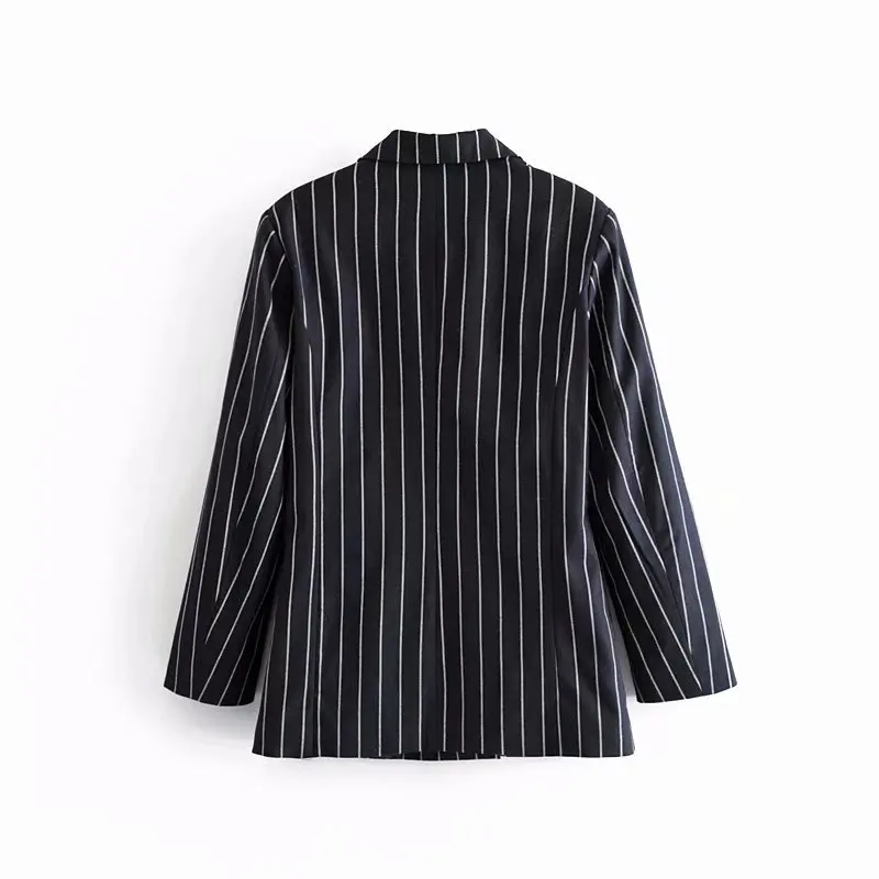 Heydress женские осенние длинный рукав блейзеры винтажные полосатые женские двубортные пиджаки повседневные офисные женские Пиджаки