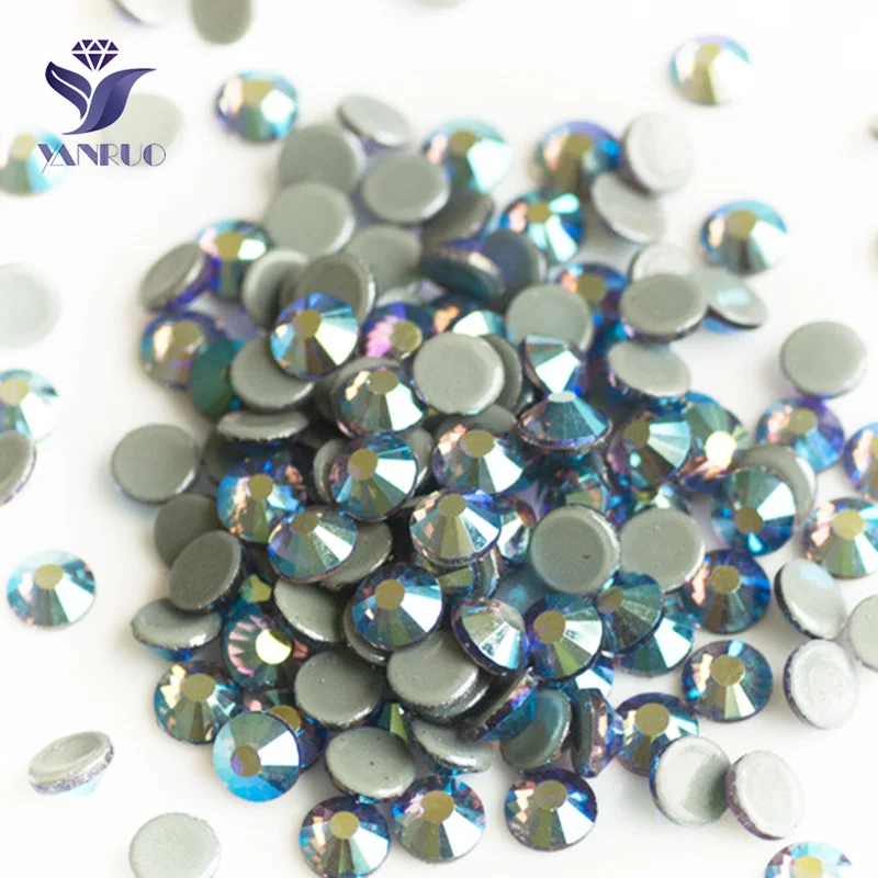 Tanzanite AB YANRUO 2058HF SS16 SS20 железо на стразы горячей фиксации Стразы супер качество цвет AB Камни Стекло теплопередача для одежды - Цвет: Tanzanite AB