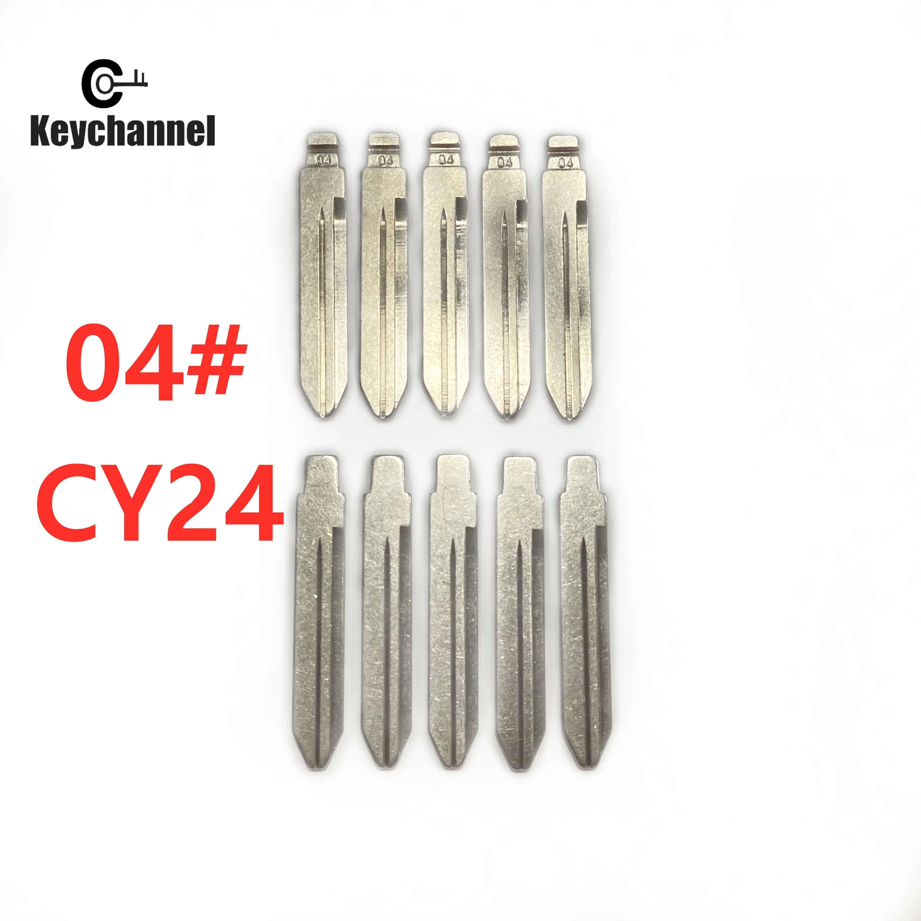 Keychannel 10Pcs/Lot #04 KD Metall Blank Uncut CY24 Auto Schlüssel Klinge für Jeep Dodge Chrysler für KD KEYDIY VVDI Xhorse Flip Remote