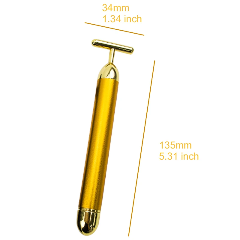 24k золото Вибрация для похудения лица красота бар Пульс Укрепляющий роликовый