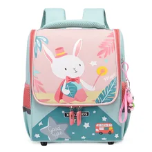 Children's school bag kindergarten student backpack new cute cartoon print rabbit lightweight ridge protection cross-border back