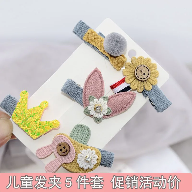 

[Style Diversity] Children Barrettes Set Cute Princess Little Girl Hair Accessories Girls Headband 5 Pieces Factory Price