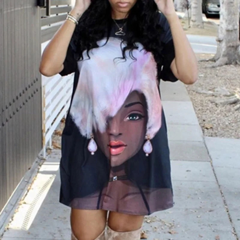 african ladies casual loose t shirt 