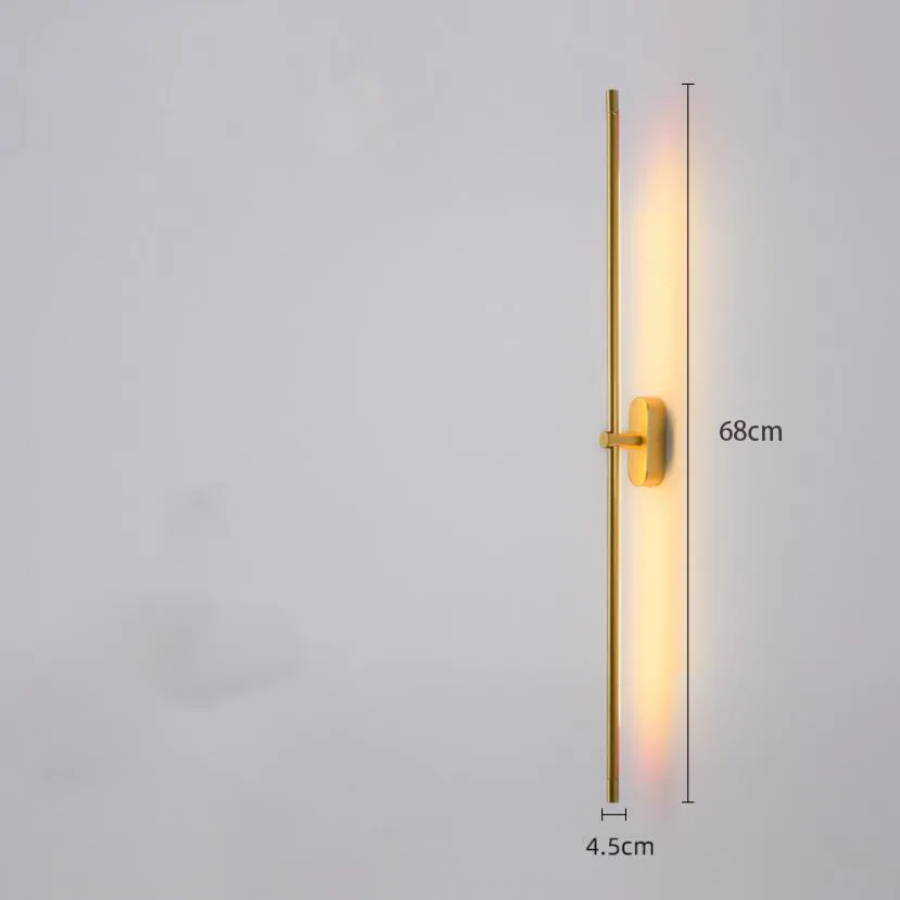 wireless wall lights Modern simple linear tube LED wall lamp up down background opposite wall light LED bedside foyer corridor black gold LED sconce art deco wall lights Wall Lamps