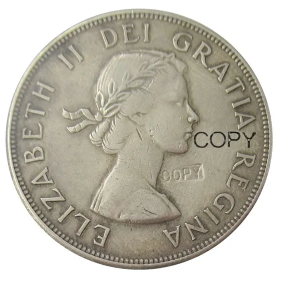 Канада 1 доллар 1955 ELIZABETH II DEI GRATIA Регина(1-й портрет) канадская копия доллара посеребренные монеты