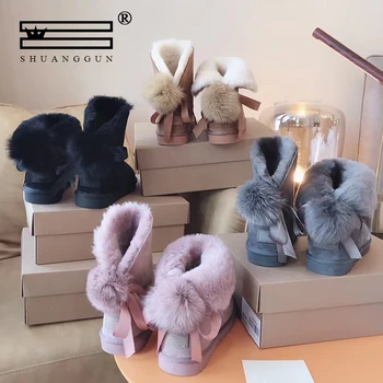 

2020 Winter Free shipping! New Brand Natural Sheepskin boots for women 100% Real Wool inside lady winter warm Leather snow Boots