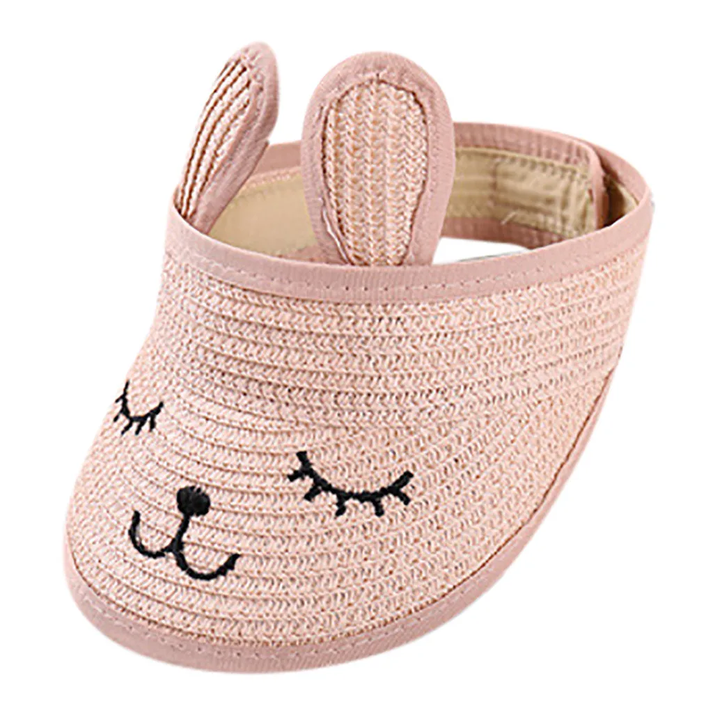 Pink Милая соломенная шляпа-канотье для детей 1-7 лет, праздничная летняя пляжная шляпа от солнца, милая шляпа для девочек, кепка, шляпы от солнца, детские шапки - Цвет: Pink