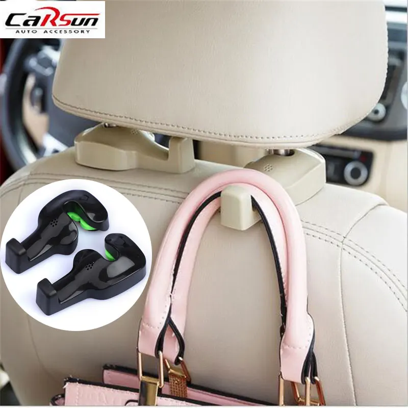 2pcs Car Hook Auto Vehicle Seat Headrest Silica Gel Bag Hook Car
Interior Accessories Hanger Holder Hanger Gift Suits