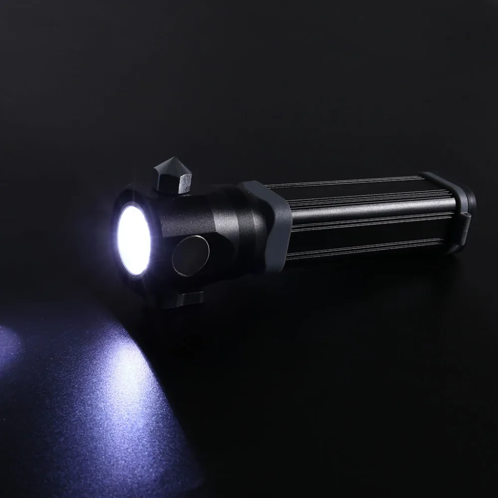 Solar aluminum flashlight LED with cutting broken window light USB rechargeable riding light flashlight 500 lumens 35A8 (4)
