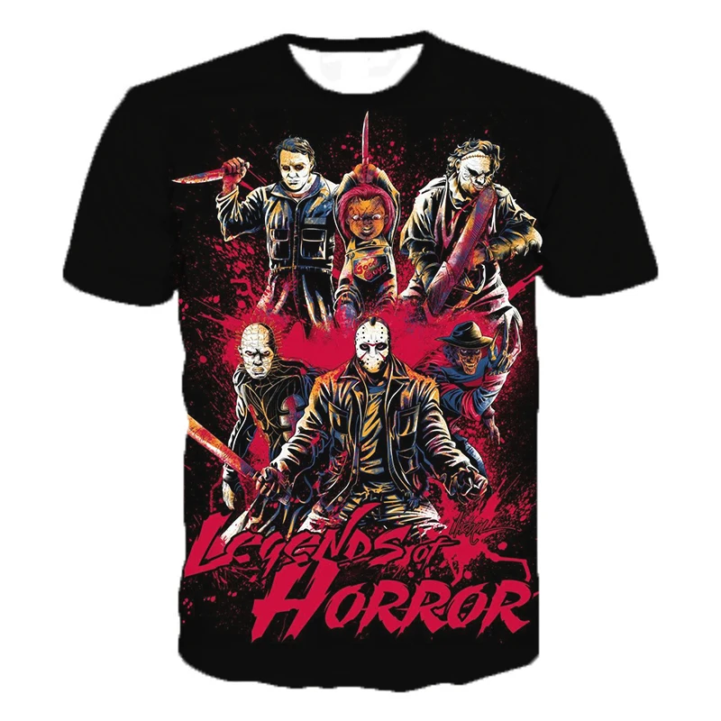 

Freddy Jason Murderers Horror Movies 3D Printed T Shirt Unisex Clown Joker Casual T Shirt Men Women Streetwear Funny T Shirts