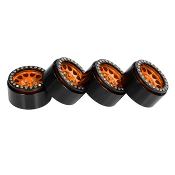 

4PCS Metal 1.9 Beadlock Wheel Rim Hub for 1/10 Traxxas Hsp Redcat Rc4Wd Tamiya Axial SCX10 D90 HPI RC Car Spare Part,Orange