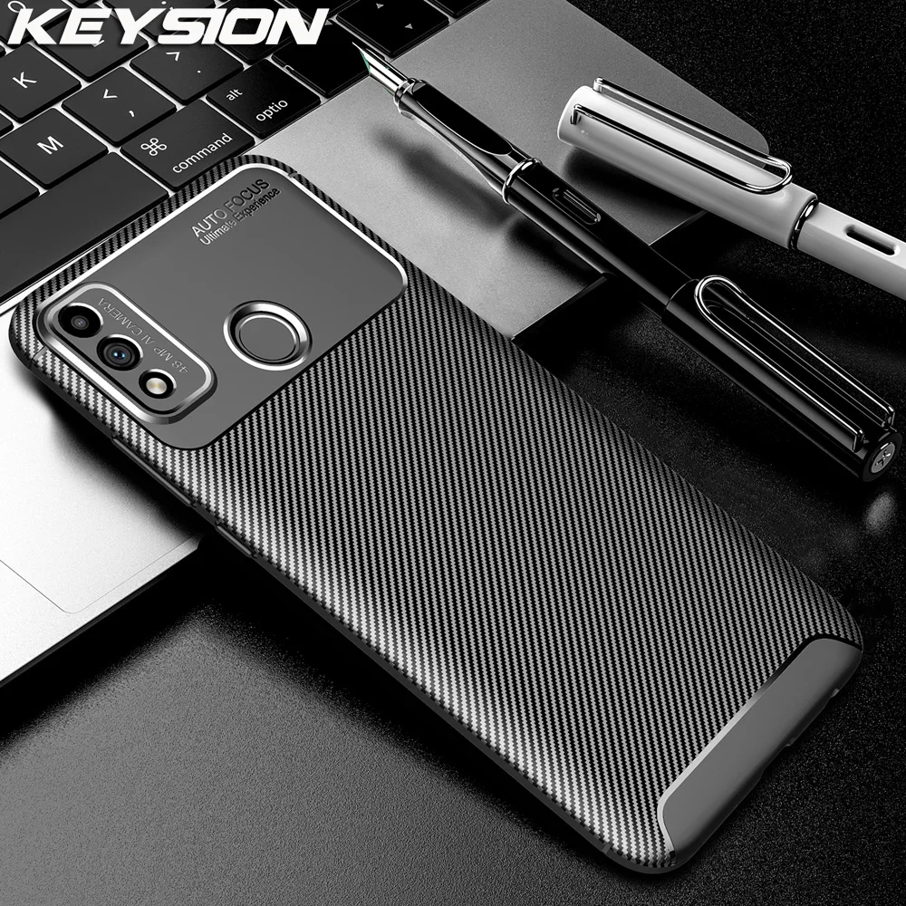 KEYSION чехол для телефона Huawei Honor 9X Lite из углеродного волокна Текстура Силиконовый