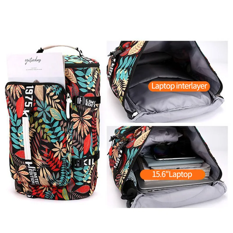 Printing Bucket Gym Bag Women Men 