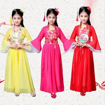 

Children's Ancient Perform Costume Fairy Dress Tang Ancient Little Princess Princess Chinese Clothes Dance Wear