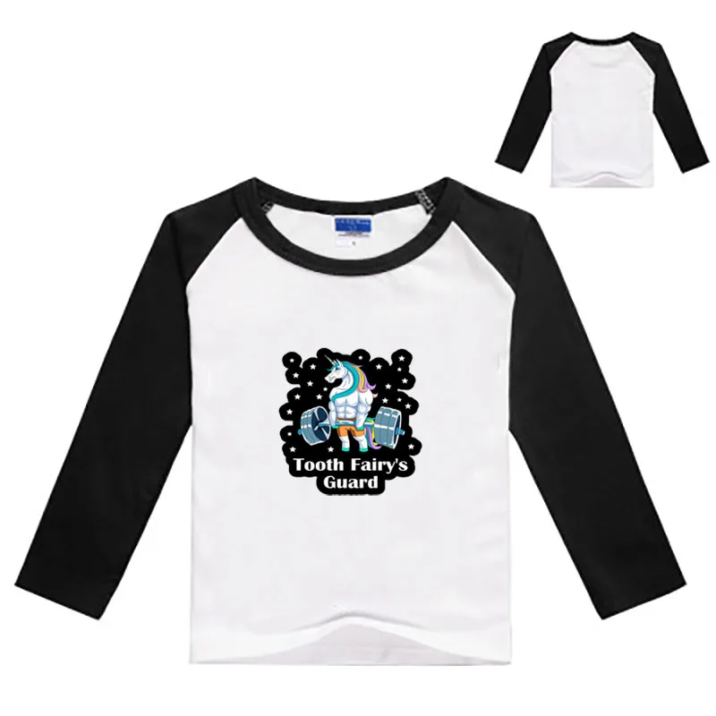 Kids T-shirts Boys Unicorn Long Sleeve Tops Girls Spring Autumn Cotton 2 3 4 5 6 7 8 Years Children T Shirts Clothing Camisetas