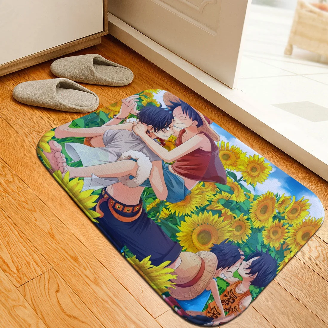 Аниме one piece мультфильм Печатные коврики противоскользящие ковры Luffy ковры передняя дверь коврик открытый дом Ванная комната Кухня подарок