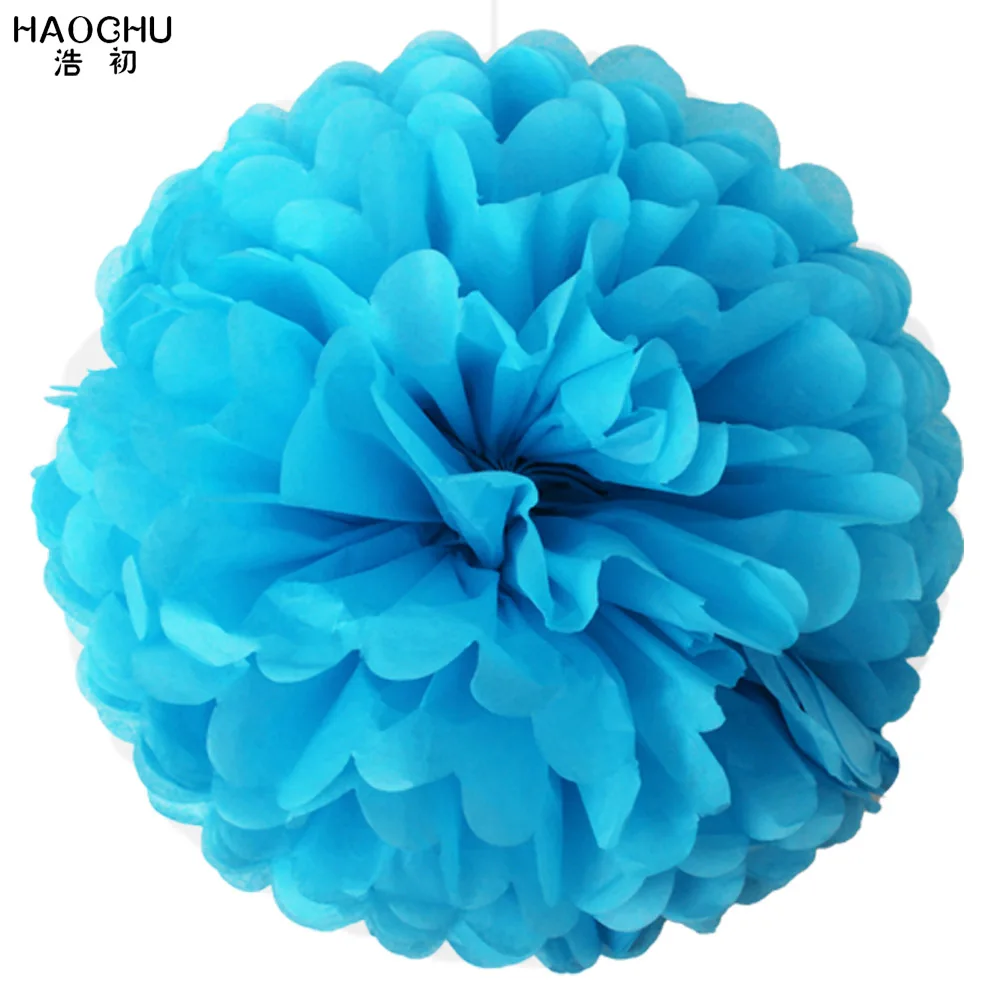 Blue 10 шт./лот 15-30 см, китайская бумага Pom Poms декоративная бумага ручной работы цветок шар для дома сад Свадьба День рождения украшение - Цвет: Blue