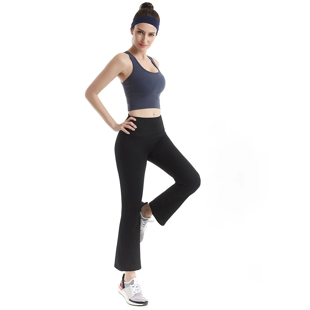 

Wide Leg Sport Yoga Pants Women High Waist Stretching Bandage Flare Pants Broad Leg Dance Pants Long Trousers Sweatpants