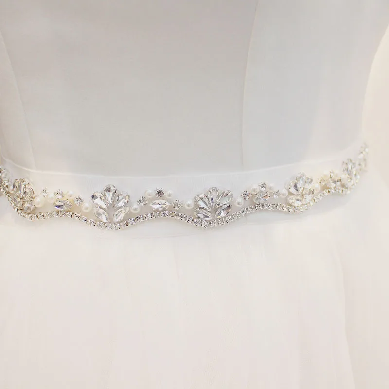 SLBRIDAL Свадебные аксессуары жемчуг свадебный пояс атласные Стразы вечернее платье для выпускного вечера пояс Свадебная лента пояс подружки невесты для женщин