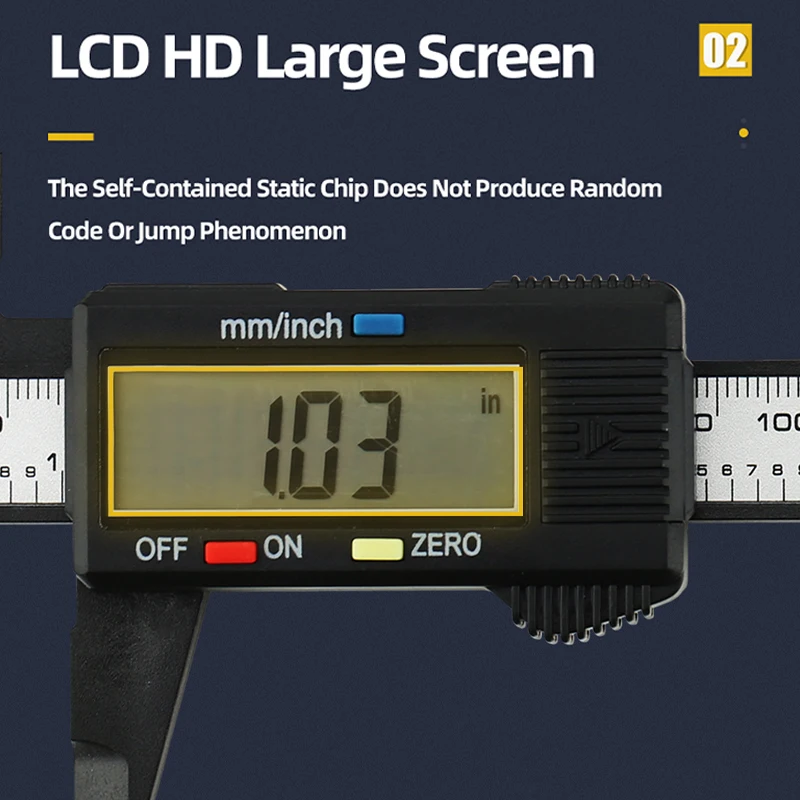 Digital Caliper Electronic Pachometer Digital Caliper Vernier Calipers Micrometer Ruler Carbon Fibre Plastic Gauge Measuring Tools Instrument