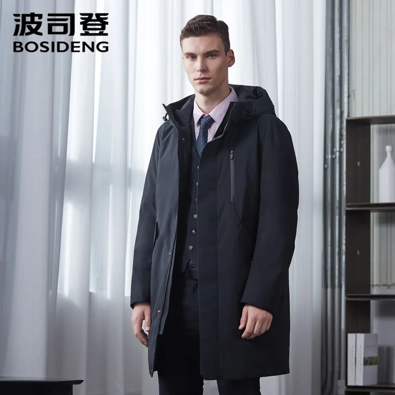 BOSIDENG New goose down hooded warm business casual long jacket for men high quality B90141809 | Мужская одежда