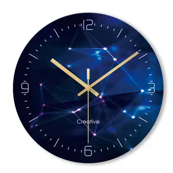 

Simple Living Room Wall Clock Creative Modern Minimalist Mute Clock Fashion Household Glass Clock
