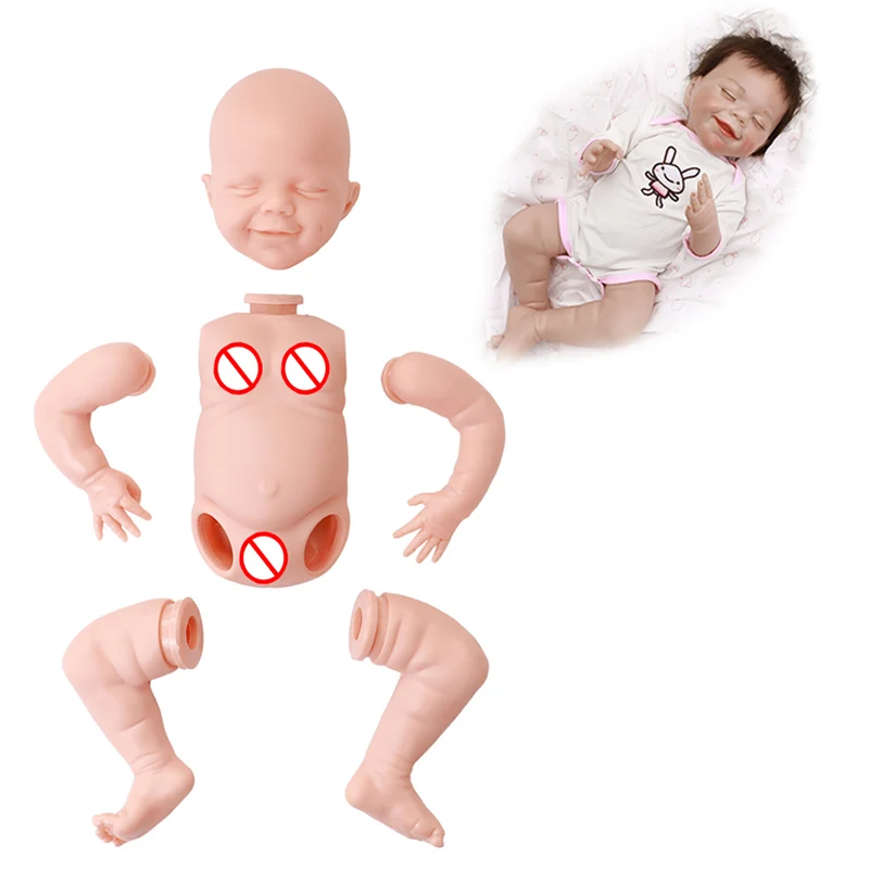 

17Inch Reborn Baby Doll Silicone Vinyl Unpainted Unfinished Doll Parts DIY Blank Doll Kit Lifelike Babies DOLL With Close Eyes