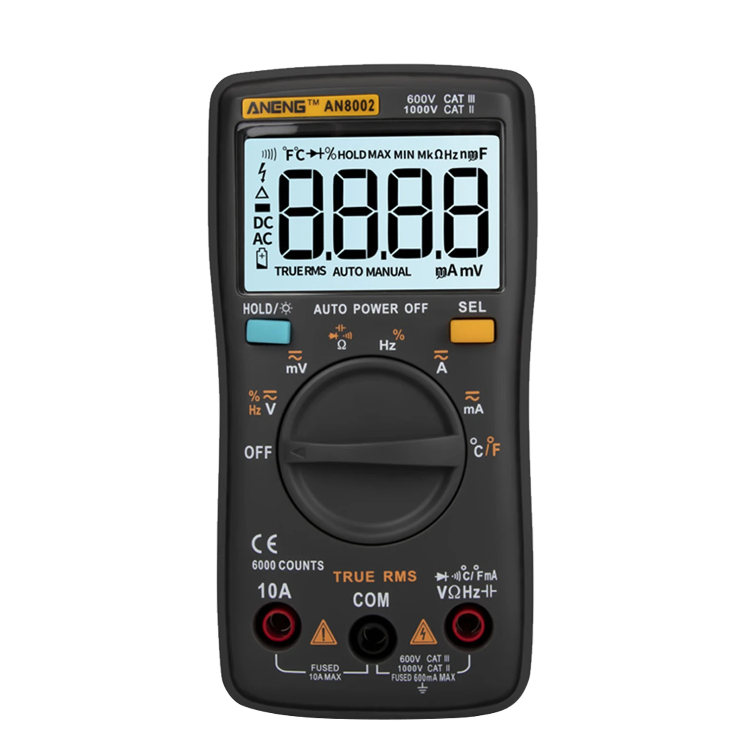 ANENG AN8002 6000 Counts True RMS Digital Multimeter Voltmeter Ammeter Measure Temperature AC/DC Voltage AC/DC Current Tester
