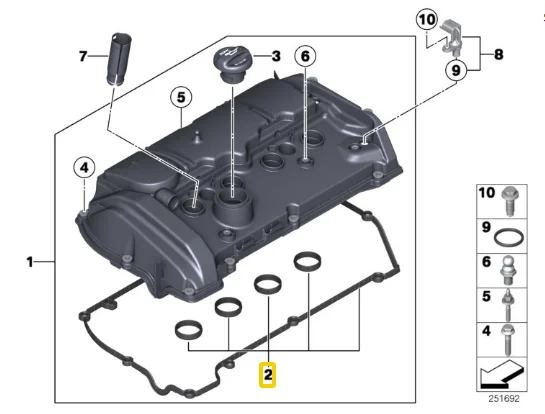 Прокладка крышки клапана двигателя для BMW Mini Cooper OE: 11127582400 | Автомобили и мотоциклы