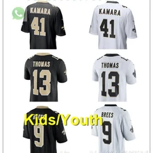 Free shipping A+ quality Kids youth Alvin Kamara 41 Drew Brees 9 Michael Thomas 13 jersey New Orleans