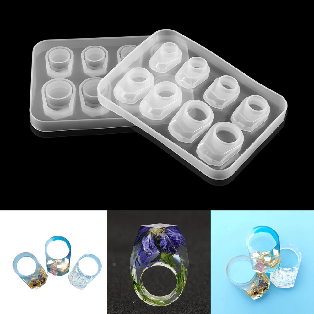 1pcs Crystal Epoxy Ring Silicone Mold UV Resin Molds Ring Jewelry Moulds For DIY Jewelry Accessories Epoxy Resin Tools