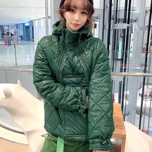 [EWQ] Осенняя новая пуховая парка с длинным рукавом и капюшоном, корейский ультра-светильник, верхняя одежда, пальто, модное женское пальто с хлопковой подкладкой на молнии s16n