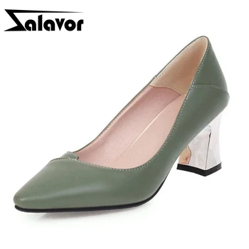 

ZALAVOR Women Pumps Pu Leather Quality High Heels Shoes Women Pointed Toe Sexy Party Office Ladies Footwear Size 31-43