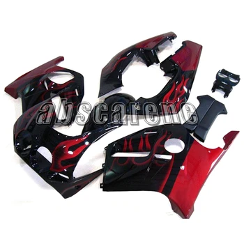 

Complete Fairings for Honda CBR250RR MC19 1988 1989 CBR 250RR MC19 88 89 ABS Injection Bodywork Black Red Flames Panels Kits