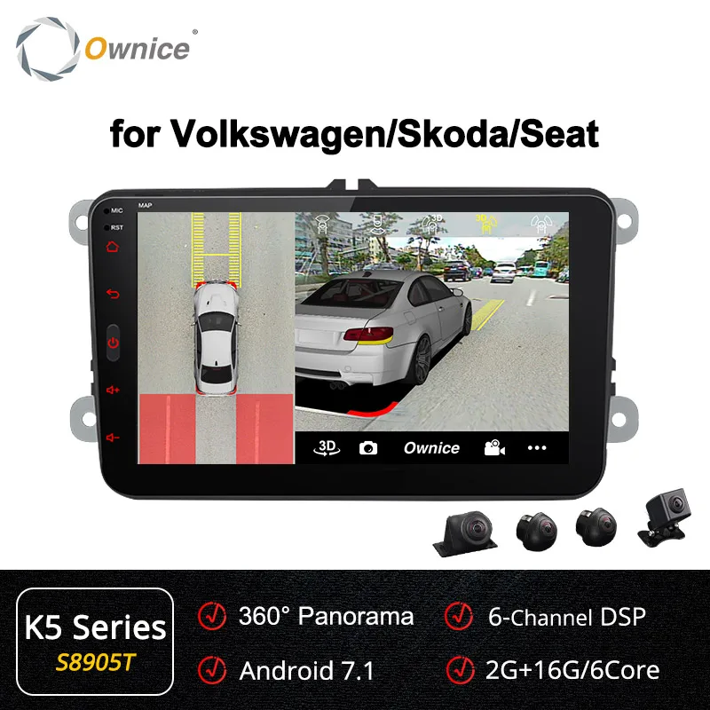 S8905 K5 Series Ownice K3 K5 K6 Android 9,0 2din автомобильный dvd-плеер для VW Polo Golf Passat Tiguan Skoda Yeti Superb Октавия Рапид Volkswagen Toledo - Цвет: S8905 K5 Series