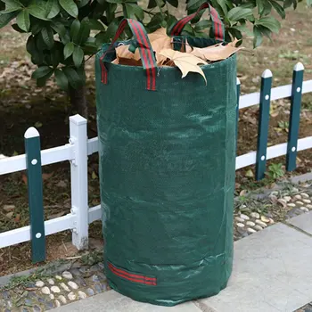 

Large Capacity Heavy Duty Garden Waste Bag Durable Reusable Waterproof Pp Yard Leaf Weeds Grass Container Storage
